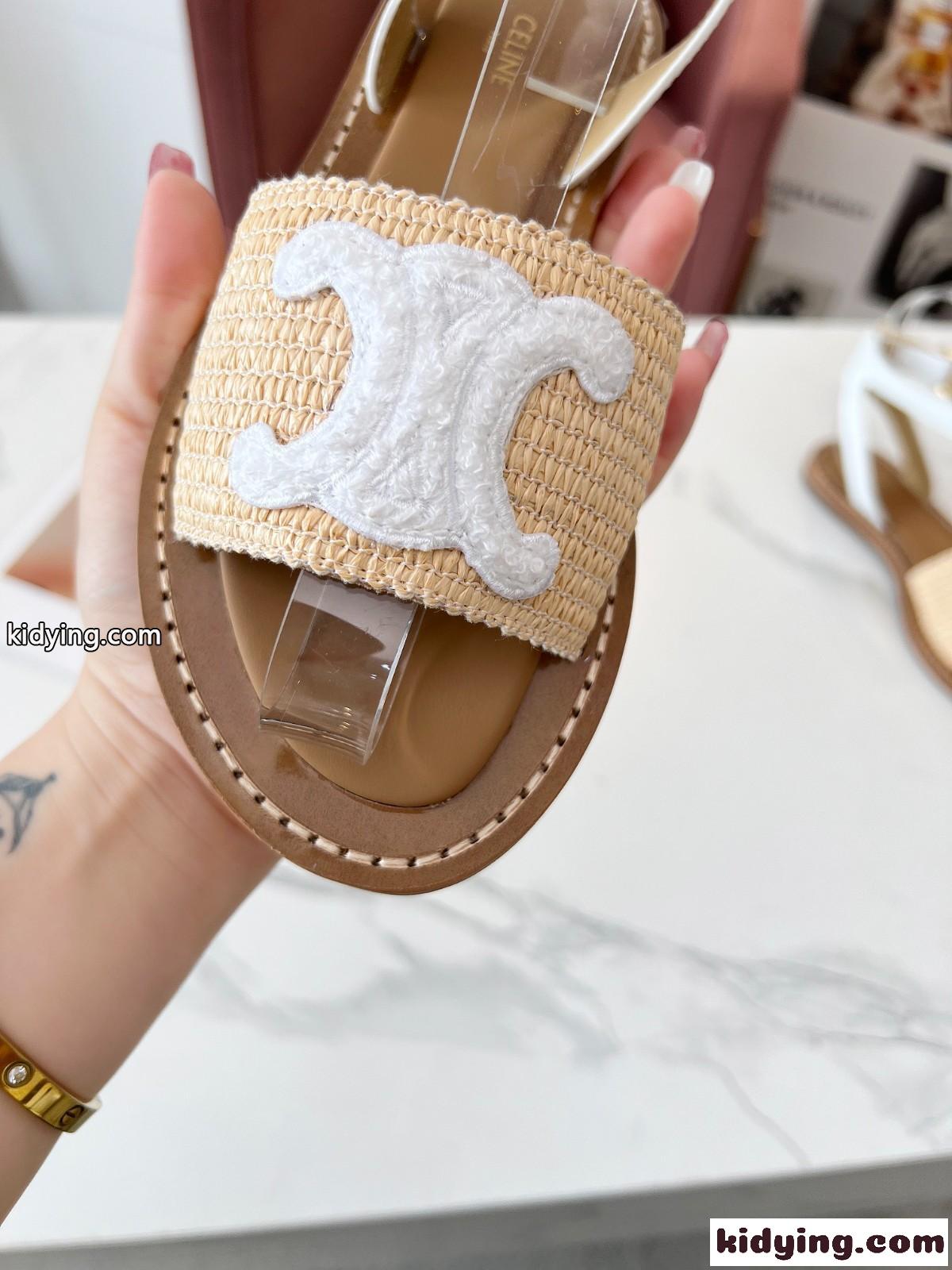 セリーヌ サンダル コピー レディース CELINE リンピア フラット ストラップサンダル-3