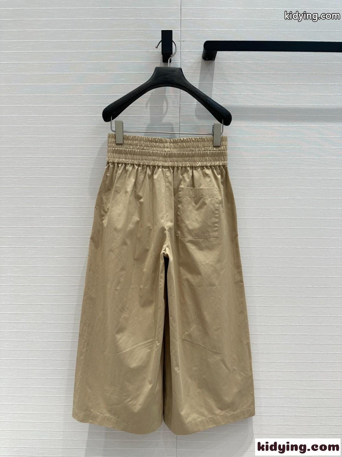 ロエベ パンツ コピー レディース ゆったり クロップド トラウザーズ-4