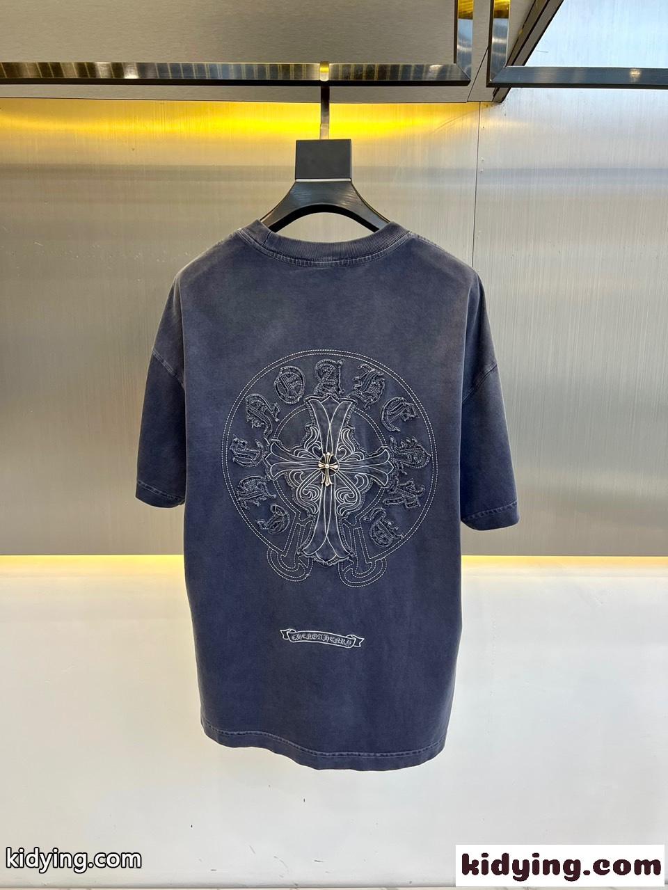 ストリート クロムハーツ Tシャツ 偽物 カジュアル クルーネック 半袖Tシャツ-3