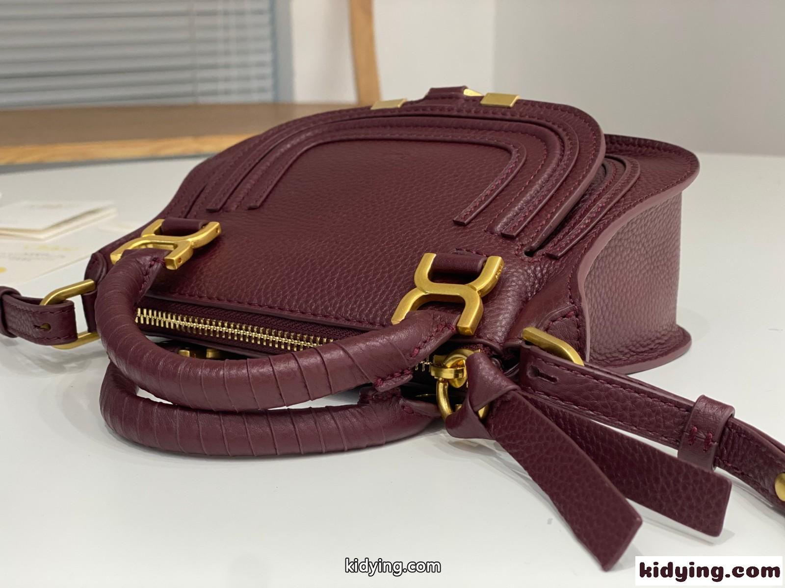 グレインレザー MARCIE ミニバッグ クロエ バッグ スーパーコピー ワイン-2