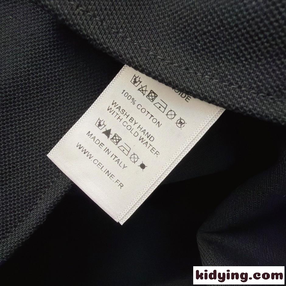 洗練された カジュアル 配色 トップス セリーヌ Tシャツ コピー ブラック-4