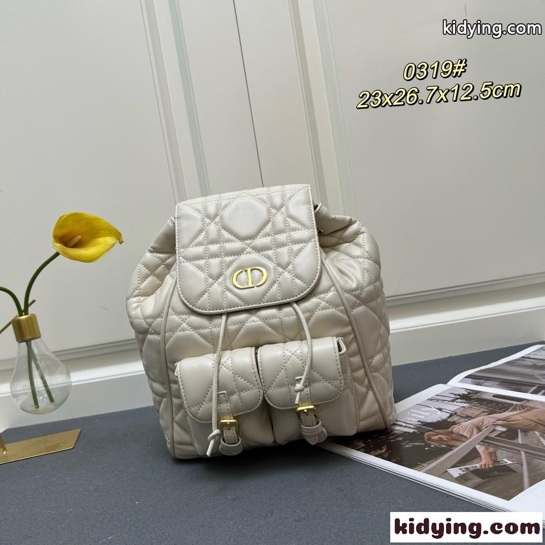 Dior Caro バックパック ミディアム クリスチャン・ディオール バッグ コピー ベージュ-1