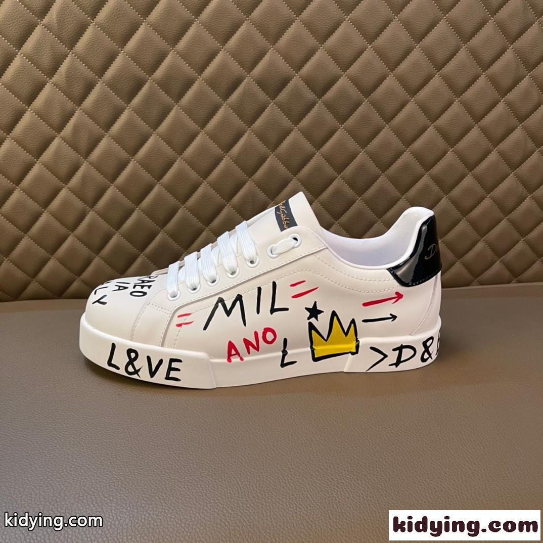 ロゴ プリント 軽量 ドルチェ&ガッバーナ スニーカー コピー レースアップ カジュアルジューズ 靴-0