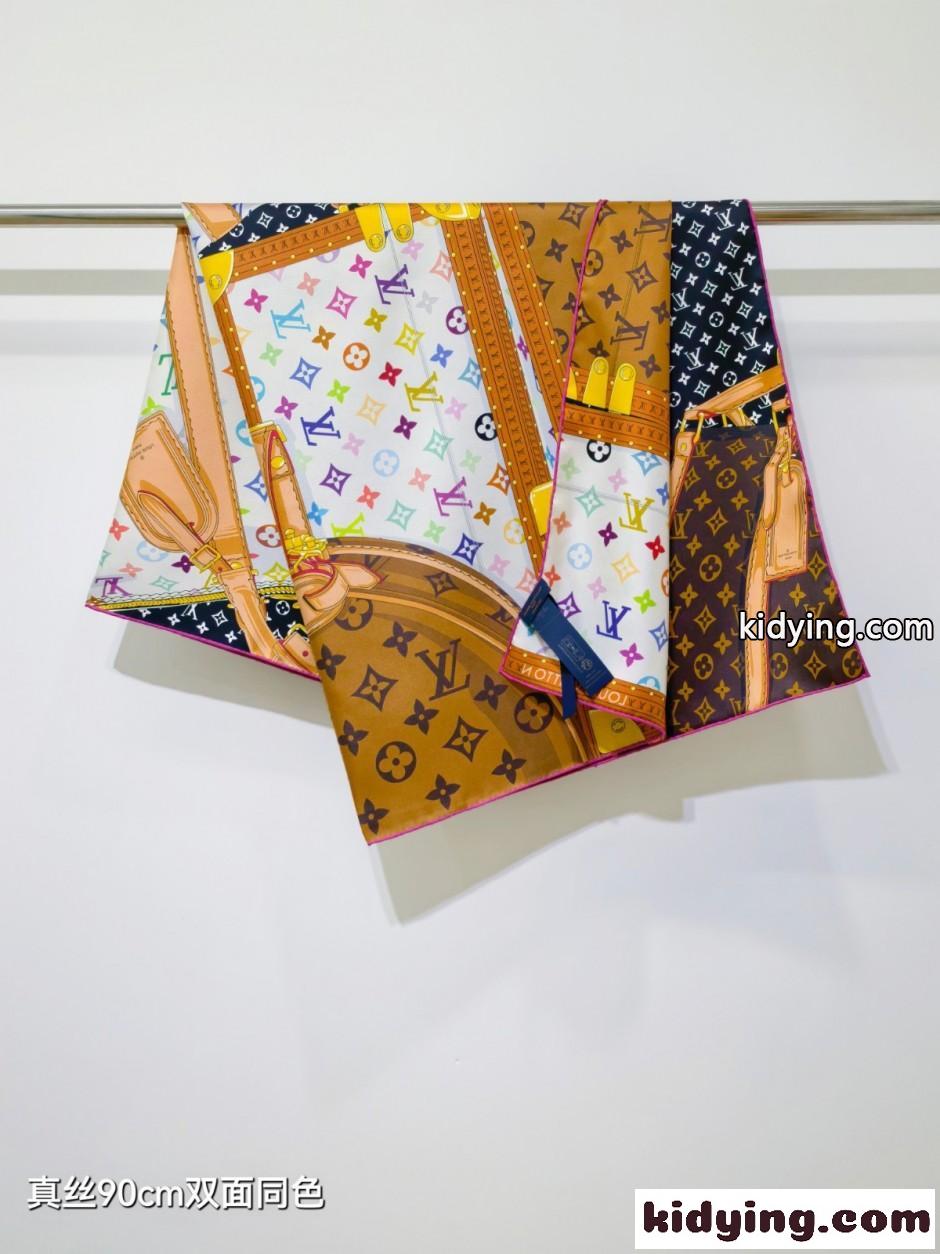 LV × TM カレ90・モノグラム マルチカラー コレクター ルイ・ヴィトン スカーフ コピー-3
