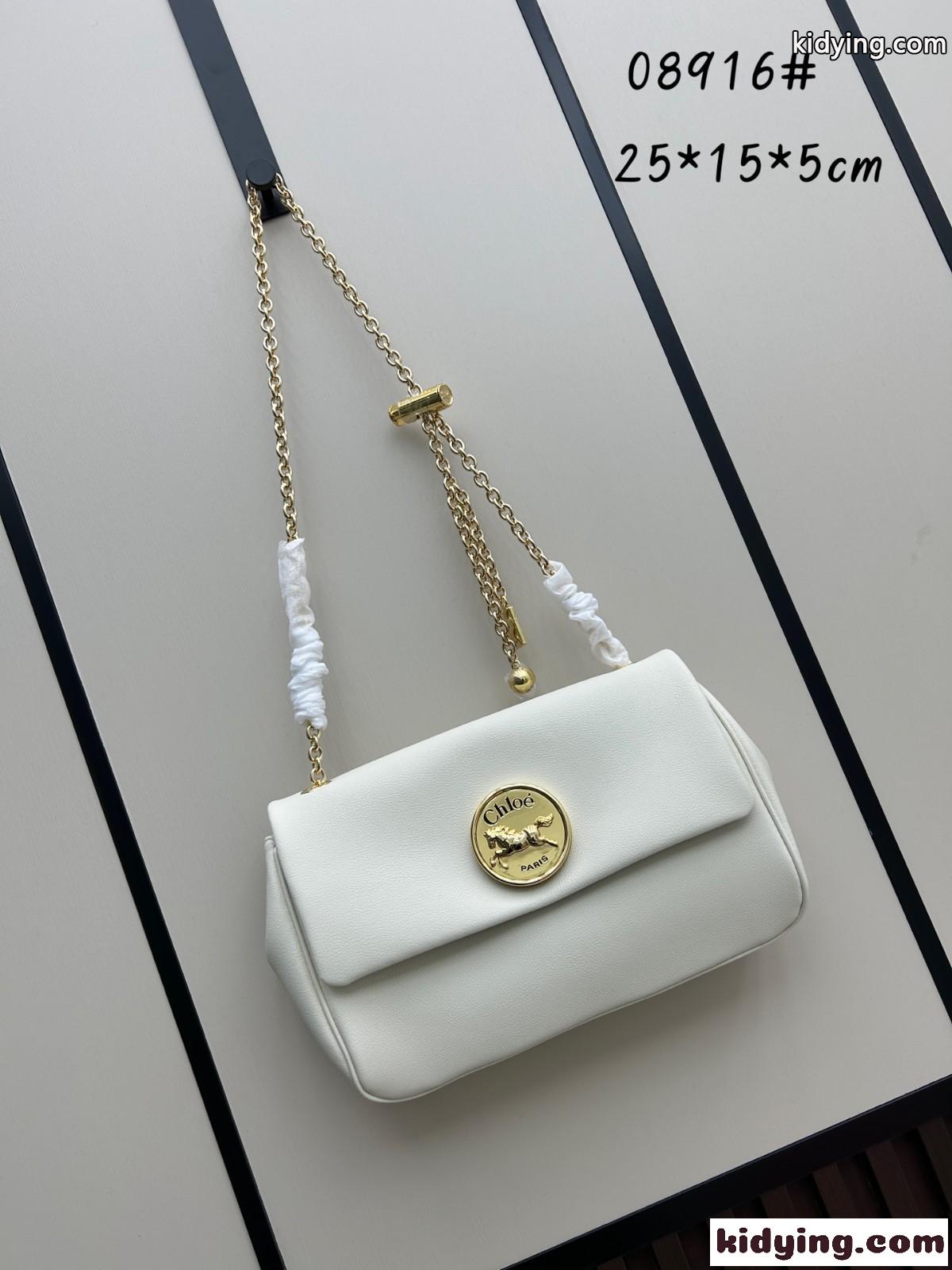 人気 グレインレザー クロエ バッグ スーパーコピー Chloé Heritage ショルダーバッグ ホワイト-1