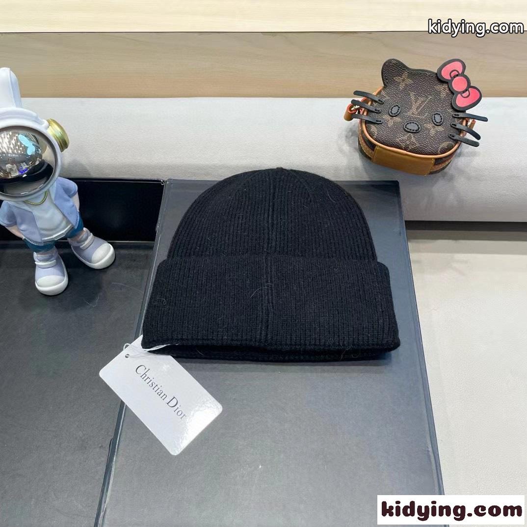 シンプル 刺繍入り リブ編み ニットキャップ クリスチャン・ディオール 帽子 偽物-3