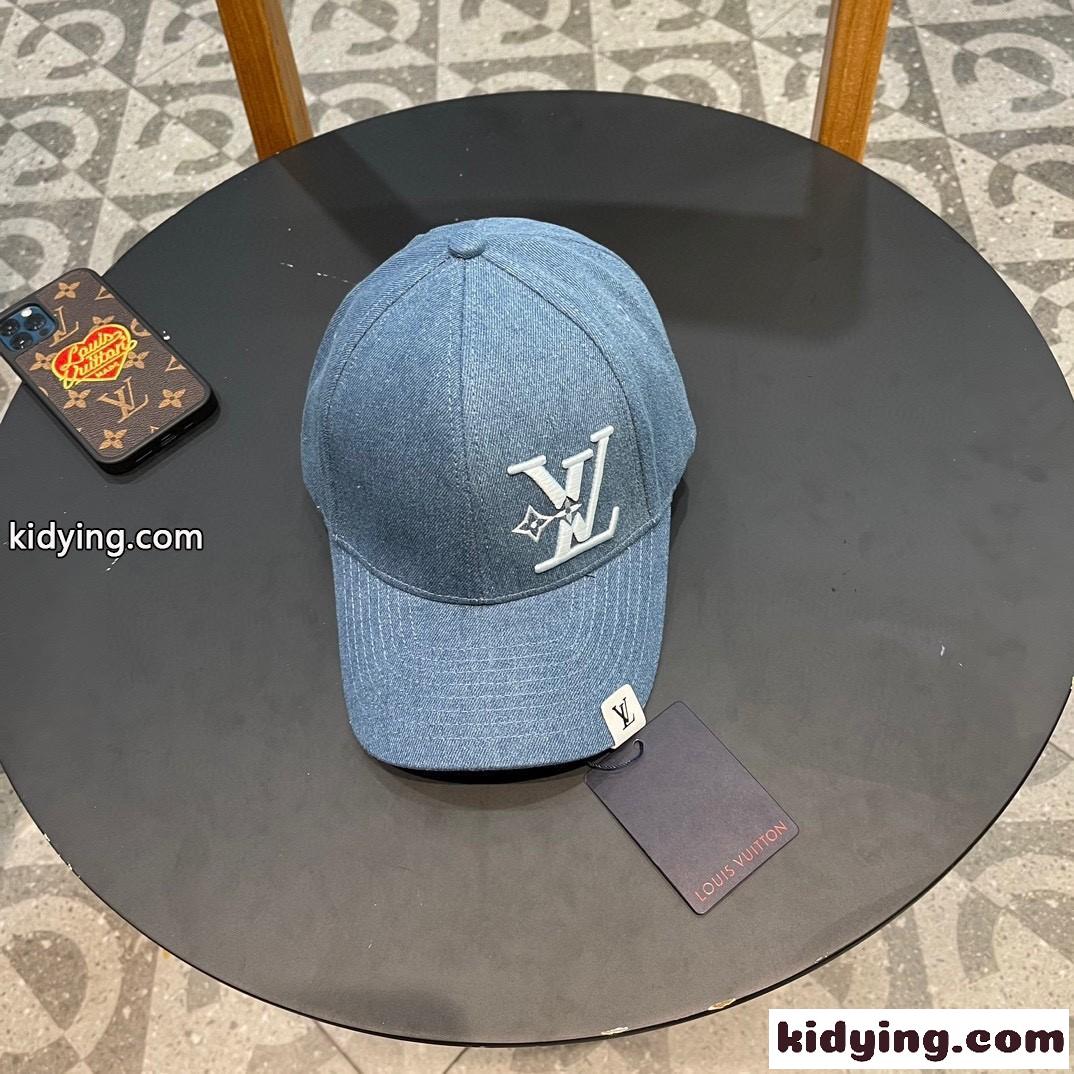 定番 人気 LV スマッシュ 帽子 ルイヴィトン キャップ 偽物 ユニセックス ブルー-1
