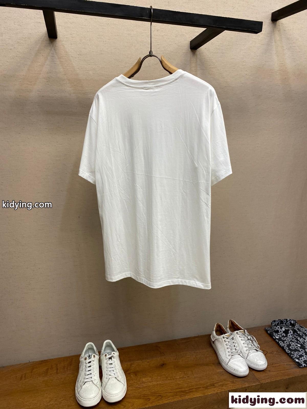 シンプル カジュアル クルーネック セリーヌ 半袖Tシャツ コピー ユニセックス ホワイト-1