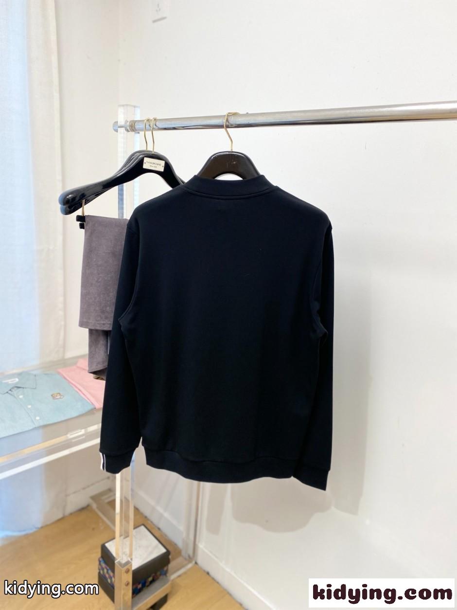 コットン クルーネック スウェットシャツ モンクレール Tシャツ 偽物 ブラック-4