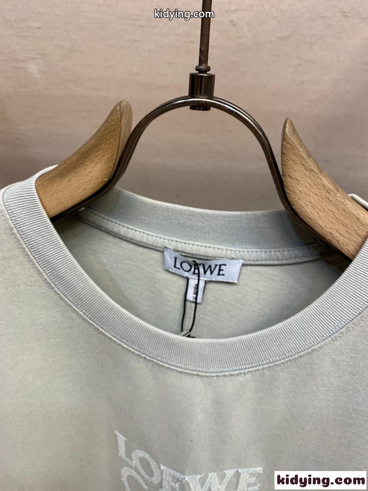 リラックスフィット コットンTシャツ ロエベ Tシャツ コピー 半袖トップス グレー-0