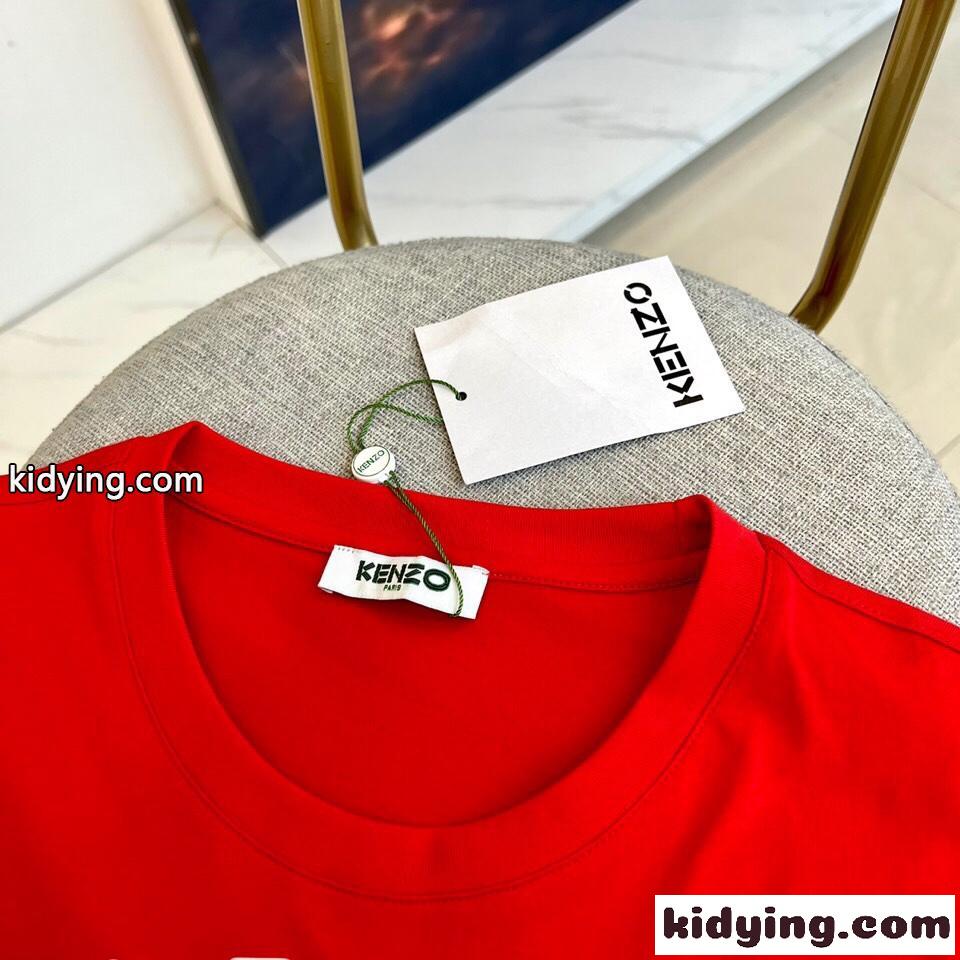 KENZO RUE VIVIENNE プリント クルーネック ケンゾー Tシャツ コピー レッド-1