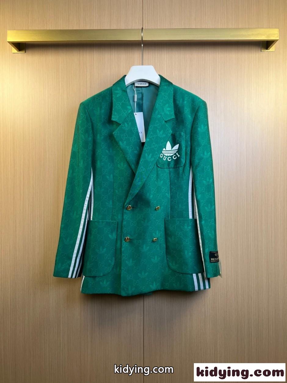 adidas × GUCCI ジャケット ＆ スラックス スーツ グッチ セットアップ 偽物 グリーン-0