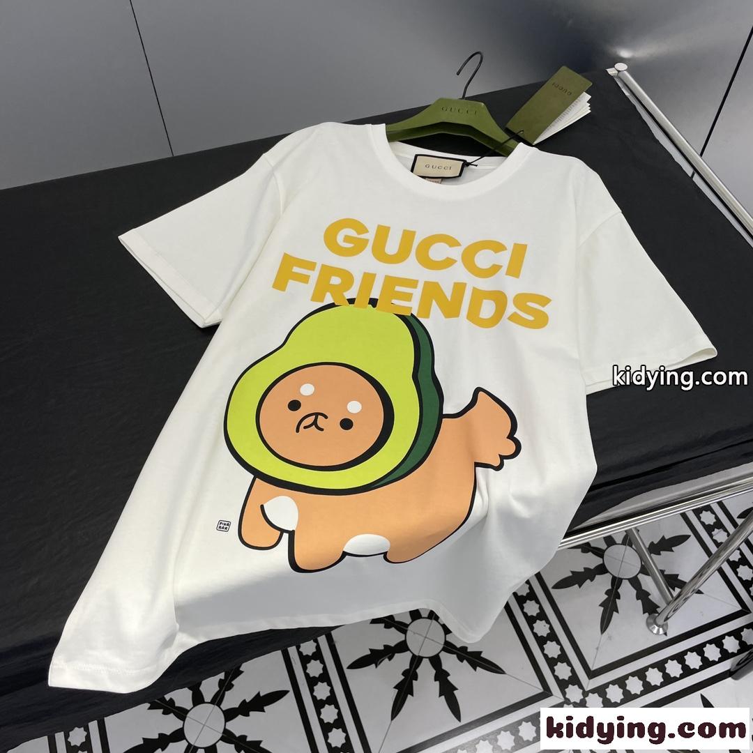 Gucci Friends プリント コットンTシャツ グッチ Tシャツ コピー ユニセックス-2