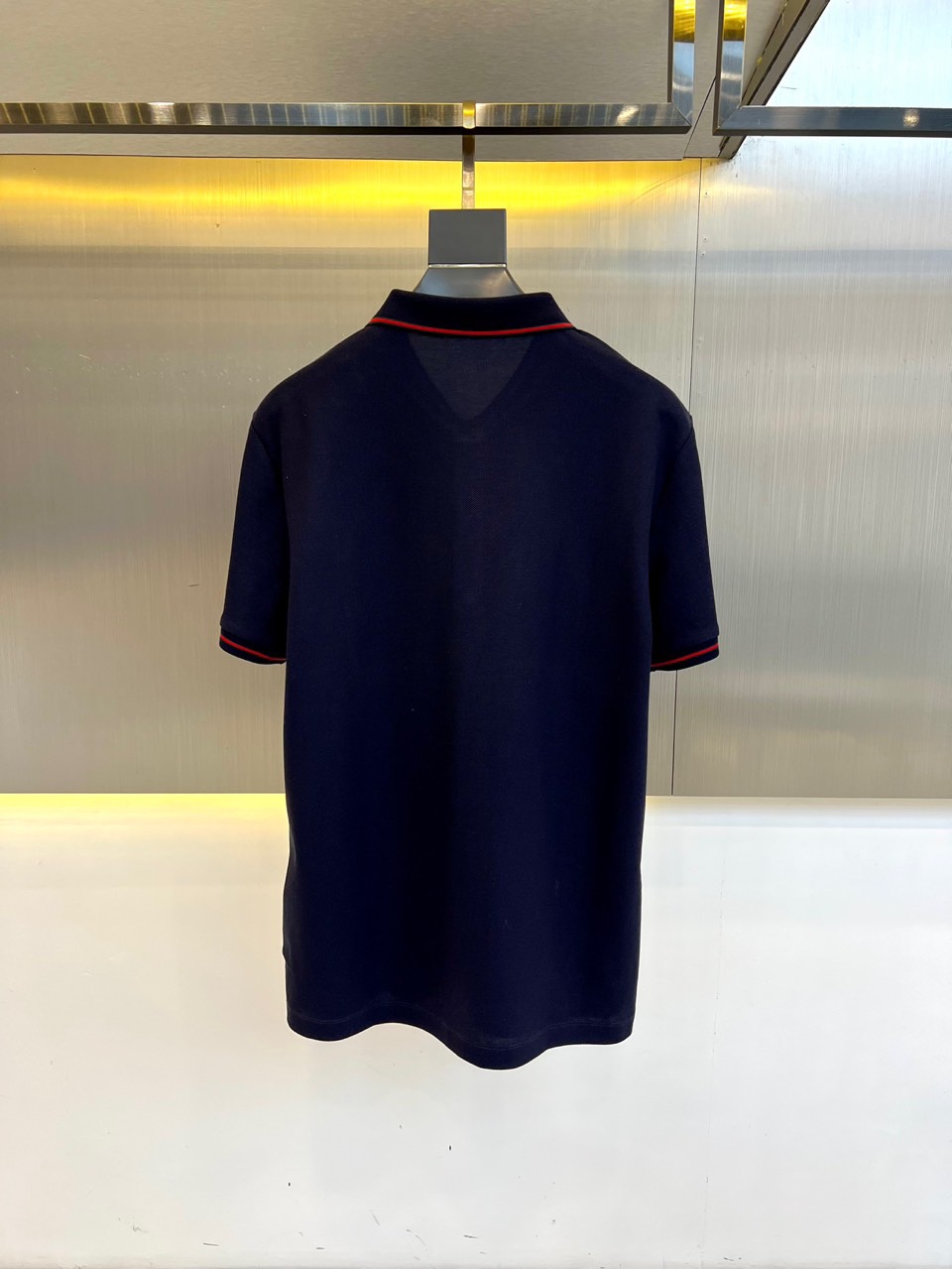 洗練された コットンピケ ポロシャツ グッチ Tシャツ 偽物 半袖トップス ネイビー-3