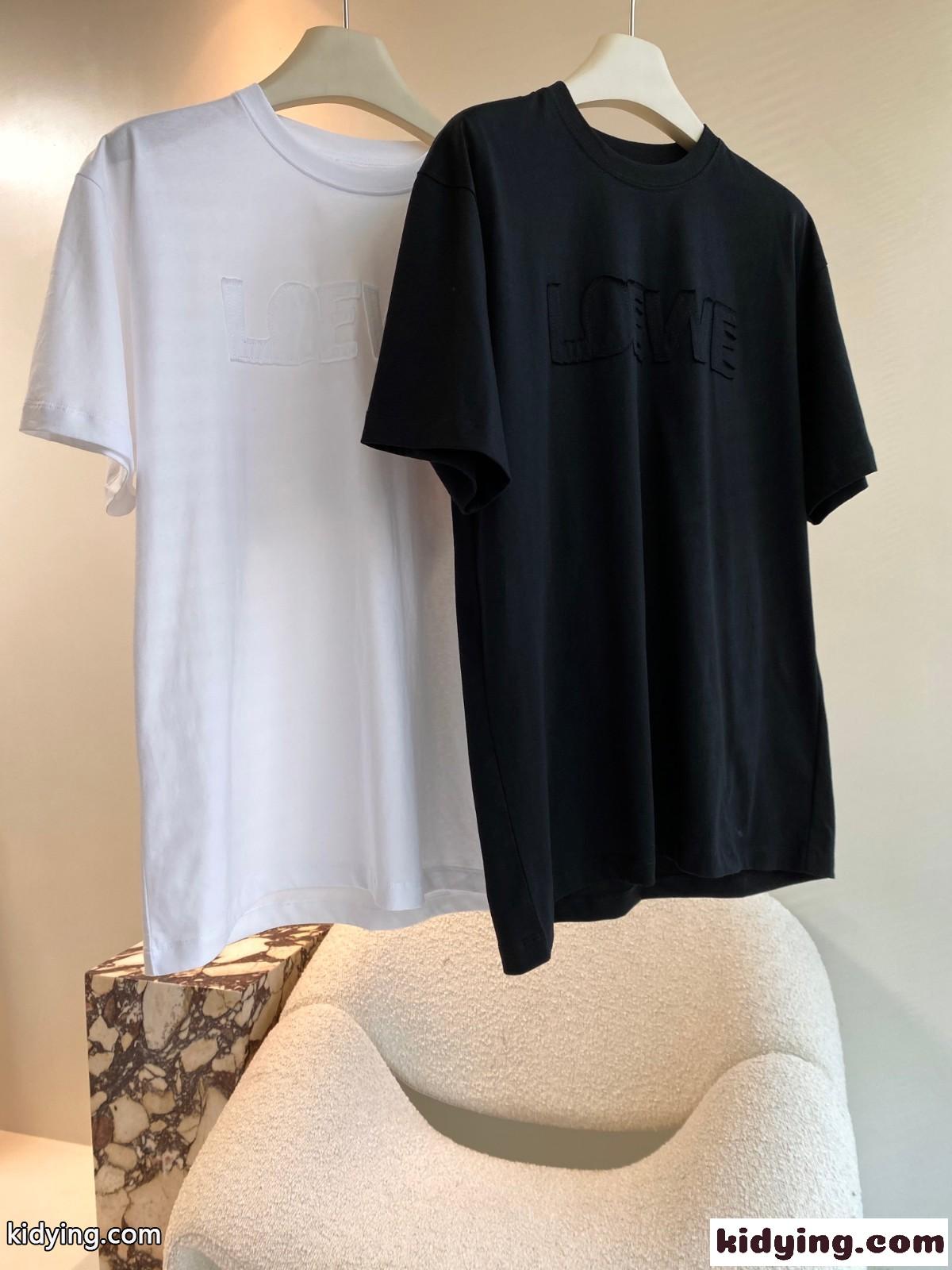 人気 オーバーサイズ クルーネック ロゴ ロエベ Tシャツ コピー 半袖 カジュアル-0