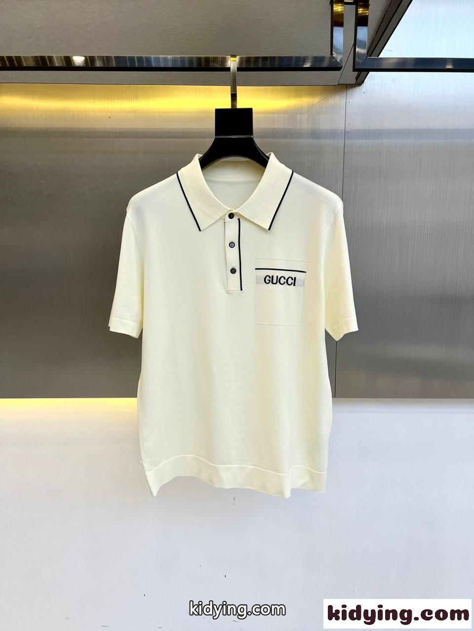 洗練された 上品 メンズ 春夏 ニットポロ グッチ ニット 偽物 ベージュ-0