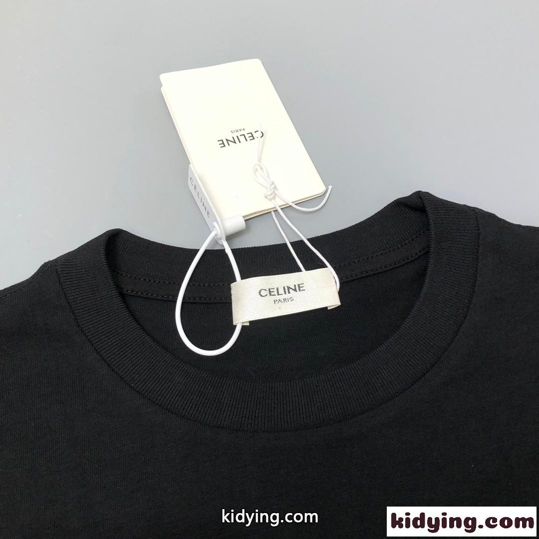 プリント コットン 半袖Tシャツ メンズ セリーヌ Tシャツ コピー カジュアル 合わせやすい-2