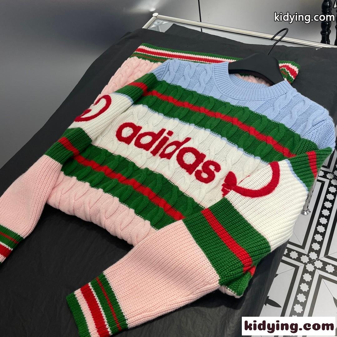 adidas x Gucci ウール ニット ドレス グッチ ワンピース コピー 長袖 クルーネック-2