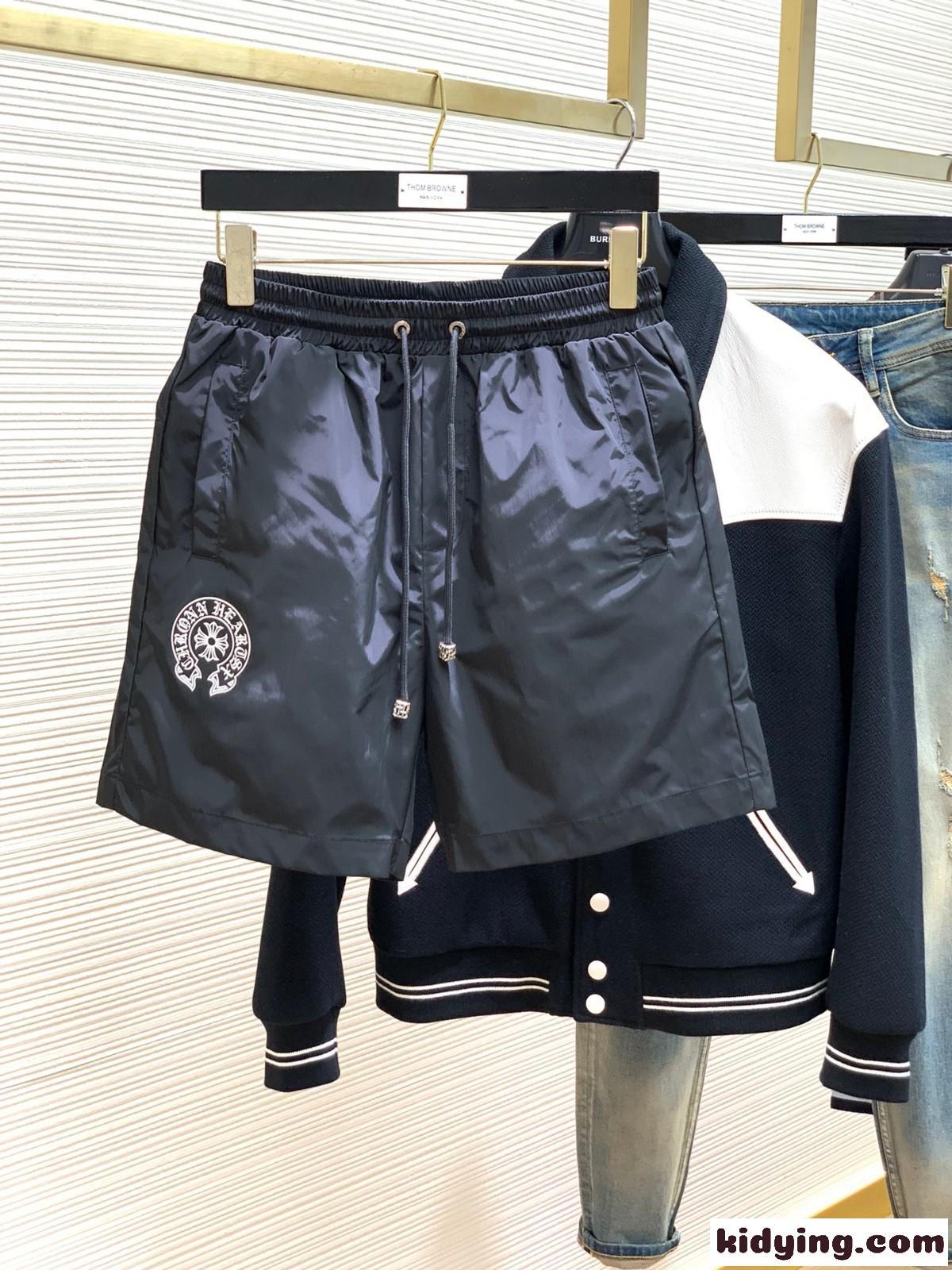 シンプル 合わせやすい ロゴプリント クロムハーツ パンツ コピー ショートパンツ ブラック-1
