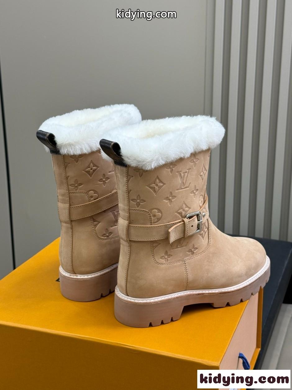 LV SKI テリトリー アンクルブーツ ルイ・ヴィトン ブーツ スーパーコピー N級品 ベージュ-0