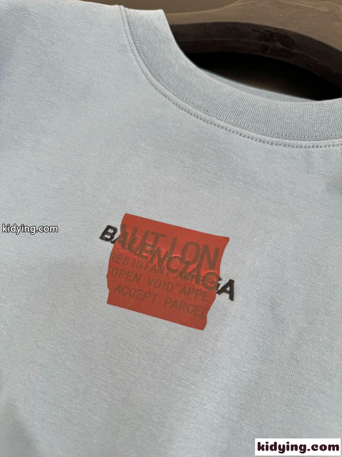 ユニセックス バレンシアガ TAPED BALENCIAGA BACK Tシャツ コピー ライトブルー-4
