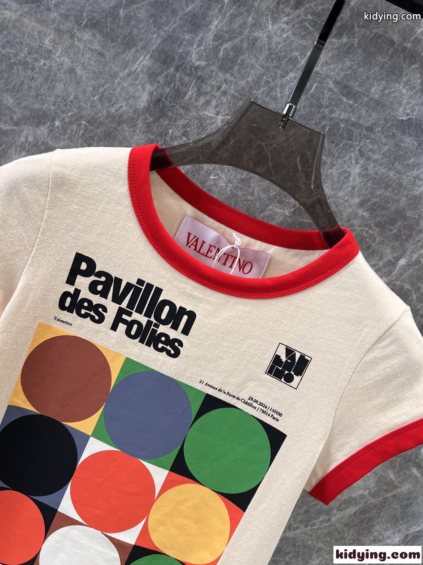 コットンジャージー プリント Tシャツ ヴァレンティノ 半袖Tシャツ スーパーコピー-1