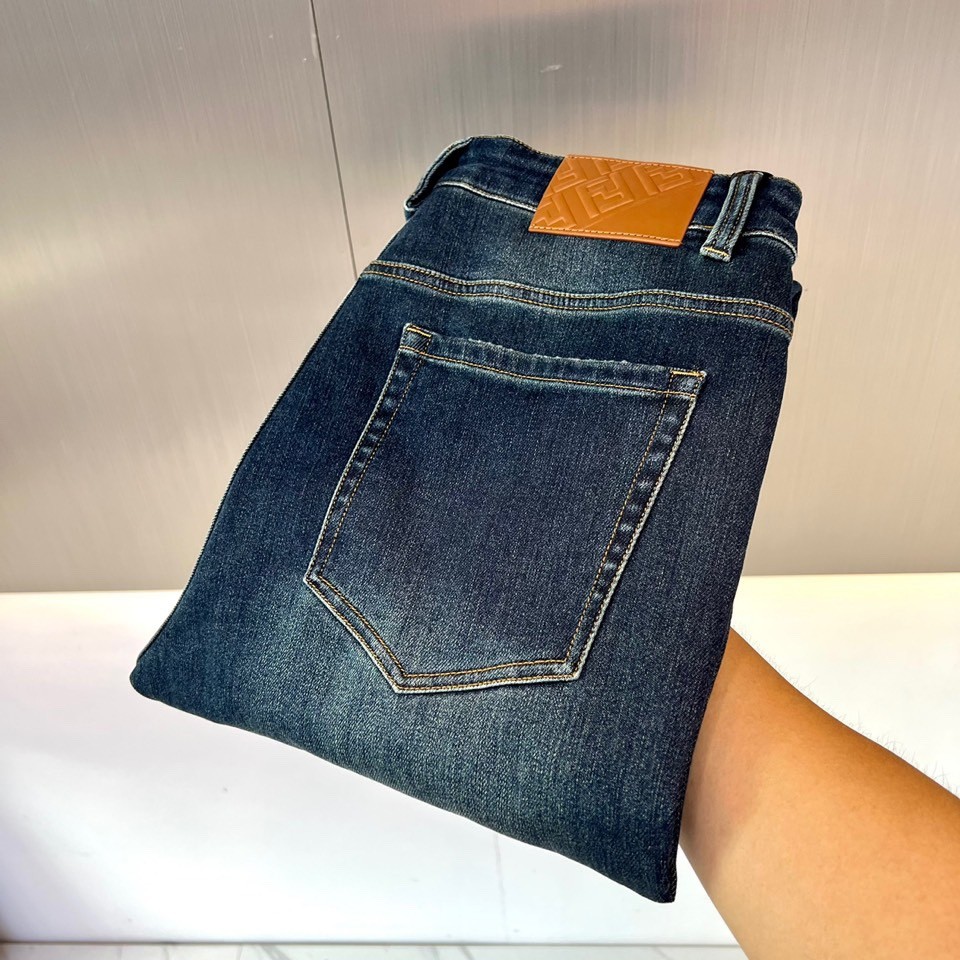 定番 カジュアル フェンディ ジーンズ コピー ストレッチ デニムパンツ-0