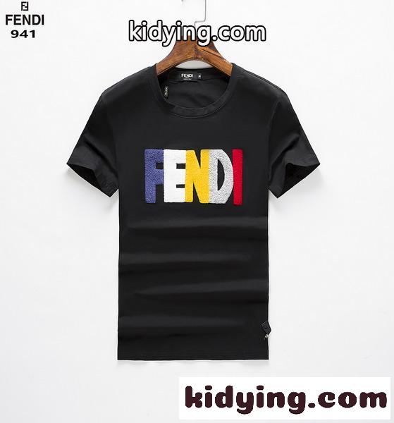 カジュアル おしゃれ ロゴ クルーネック フェンディ Tシャツ コピー 半袖 トップス 定番 人気 合わせやすい-0