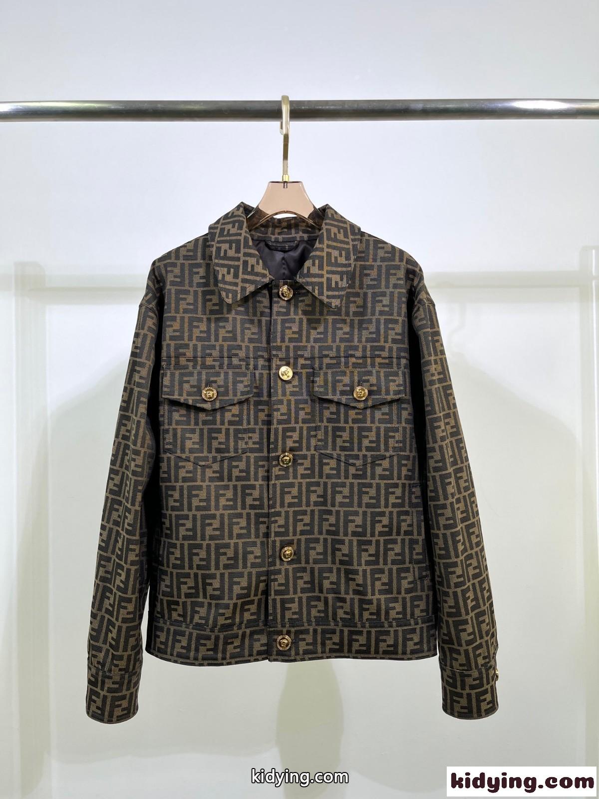 FENDI×VERSACE モノグラム ジャカード ブレザー フェンディ ジャケット コピー 長袖 お洒落-0