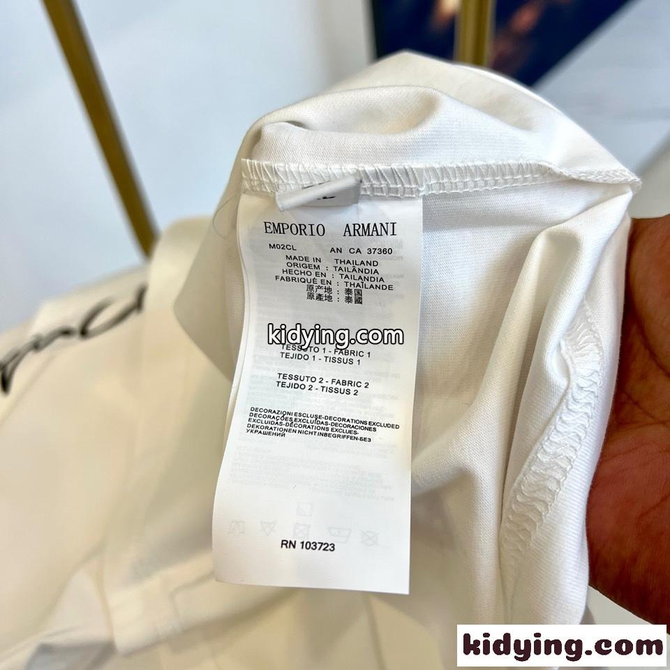 カジュアル ロゴ入り アルマーニ Tシャツ コピー 半袖Tシャツ ホワイト-3