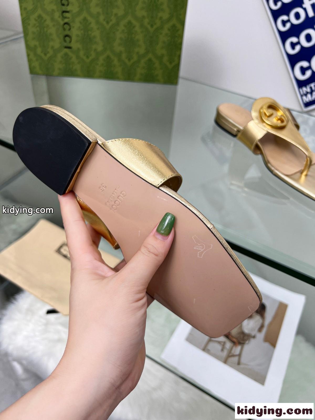 GUCCI グッチ ブロンディ トングサンダル スーパーコピー レディース ゴールド-4
