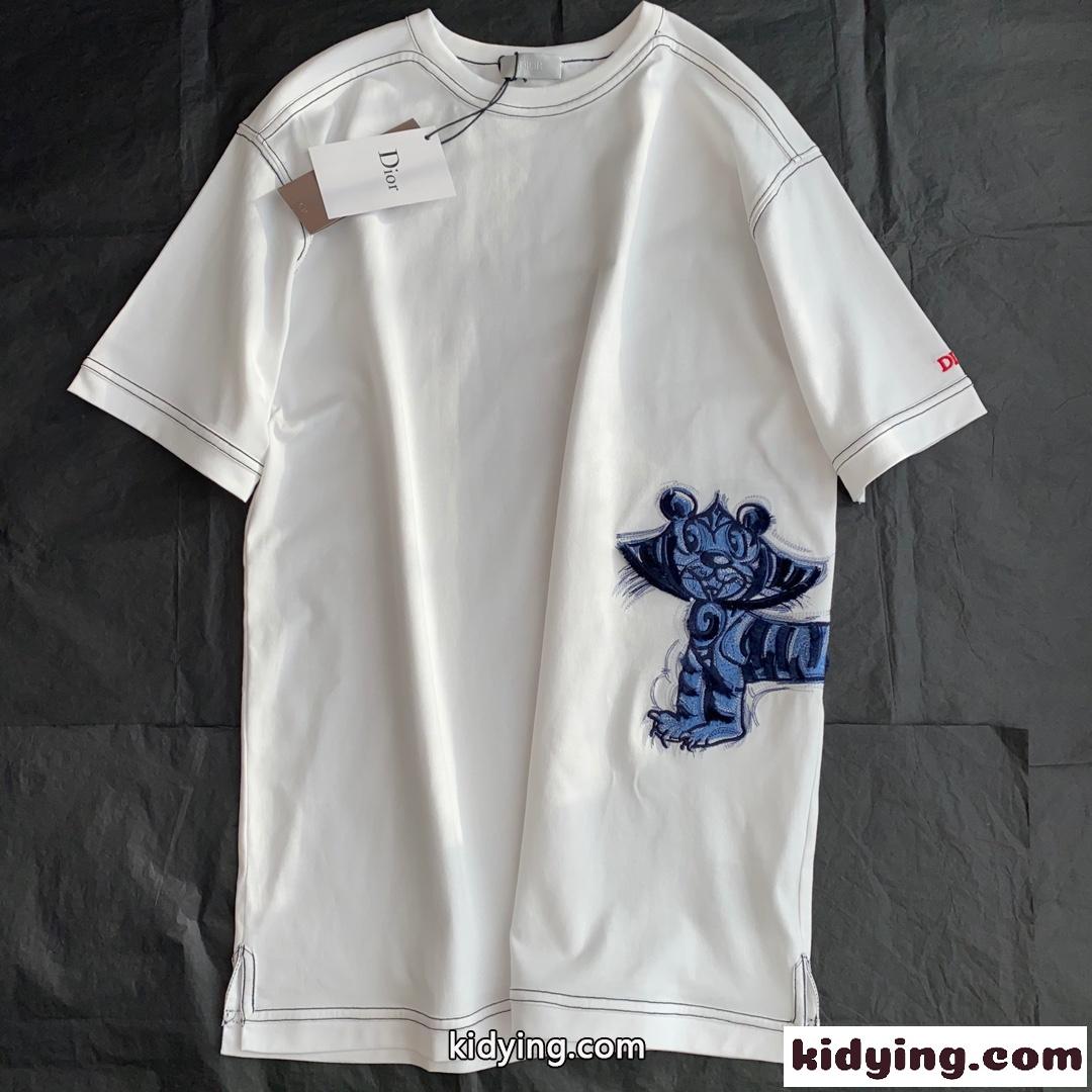 人気 トレンド ビッグシルエット 体型カバー クルーネック ケンゾー tシャツ コピー 春夏 新作 刺繍 快適 カジュアル ユニセックス-4
