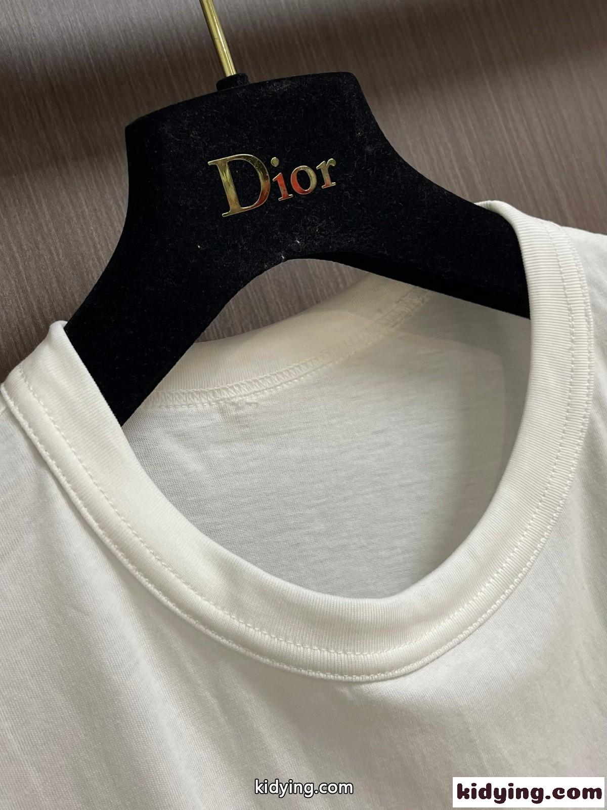 2024SS クルーネック 半袖Tシャツ クリスチャン・ディオール Tシャツ コピー ホワイト-3