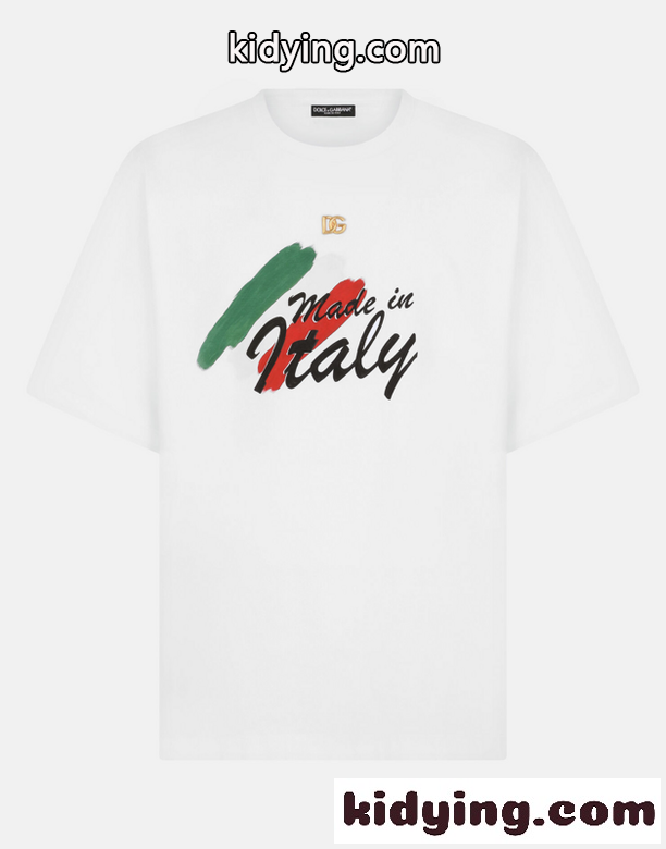 ベーシック 合わせやすい プリント ドルチェ&ガッバーナ Tシャツ コピー 半袖 クルーネック-0