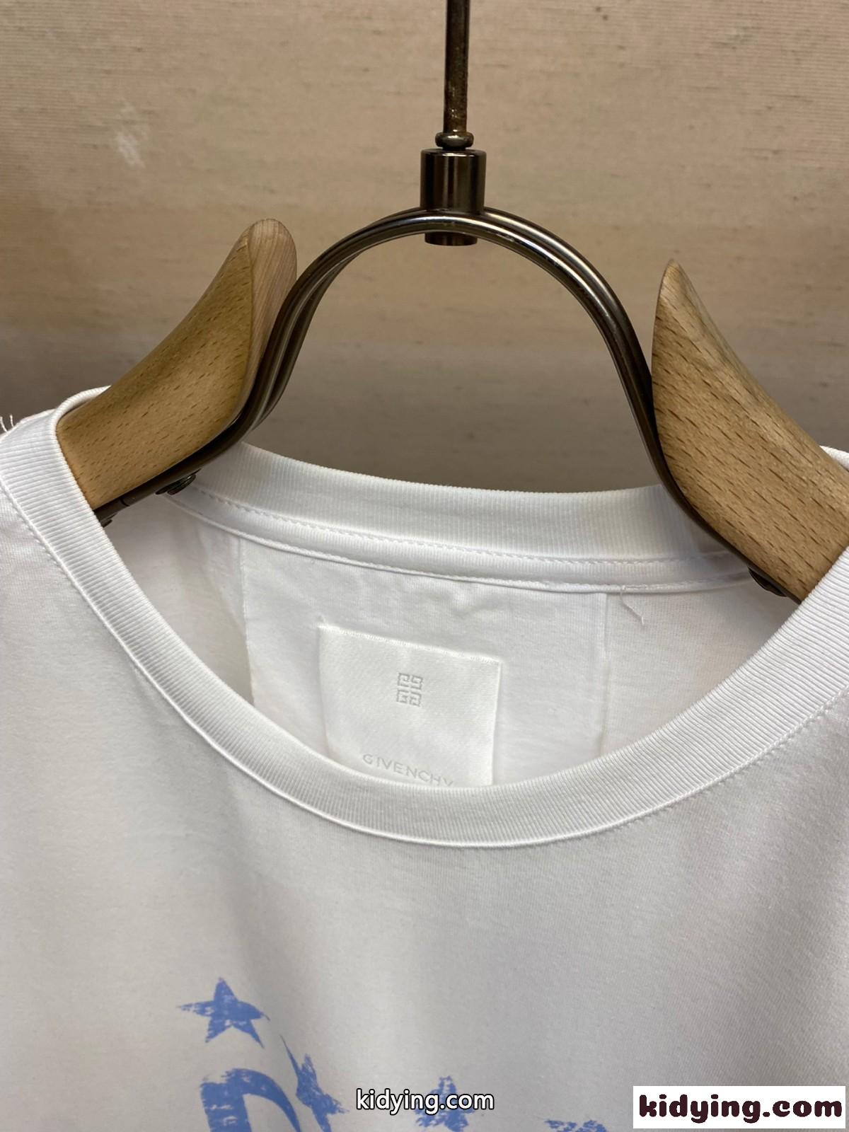 カジュアル 4Gスター コットン 半袖Tシャツ ジバンシィ Tシャツ コピー ホワイト-1