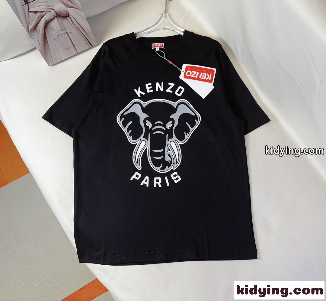 ケンゾー Tシャツ コピー ユニセックス コットン 人気 クルーネック プリント-0
