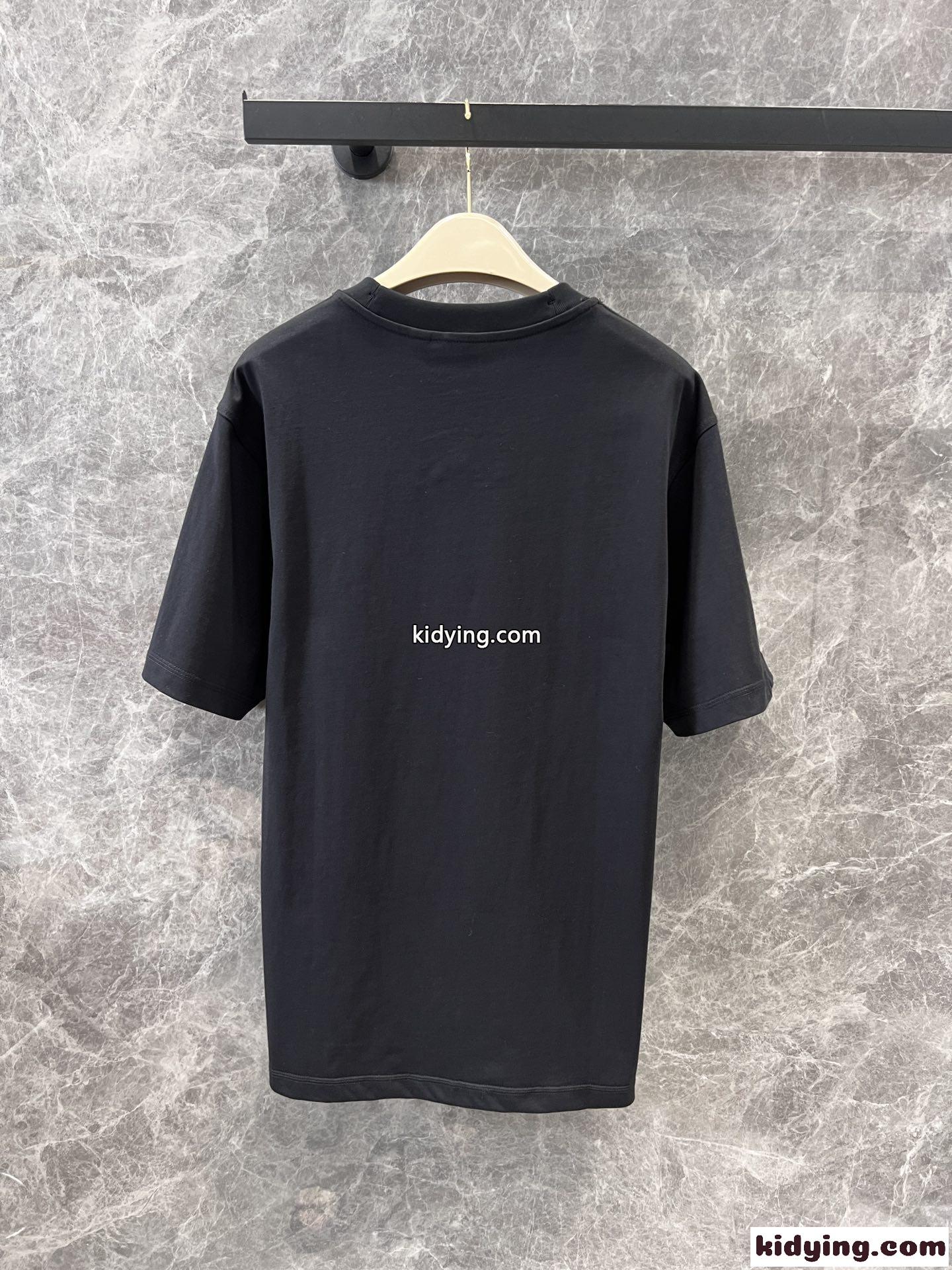 ユニセックス EKD コットンTシャツ バーバリー 半袖Tシャツ コピー ブラック-2