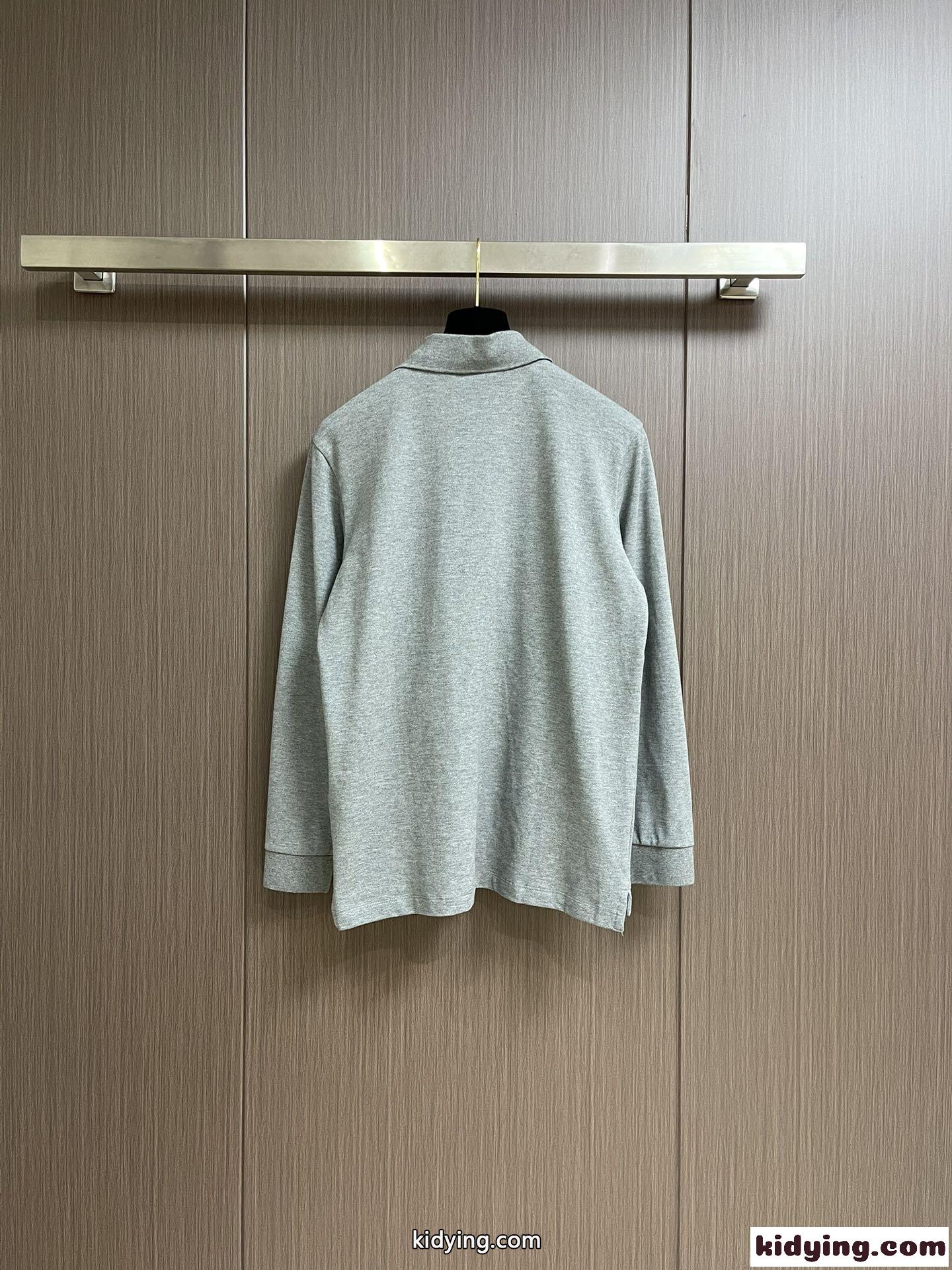 ロングスリーブ コットン ポロシャツ バーバリー Tシャツ コピー グレー-2