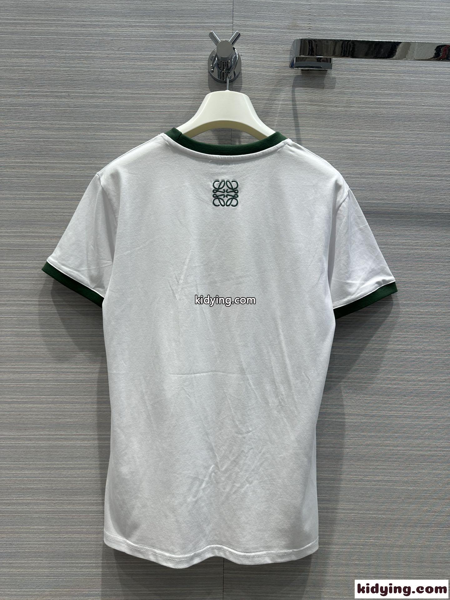 春夏 定番 クルーネック フラワープリント 半袖Tシャツ ロエベ Tシャツ コピー レディース-4