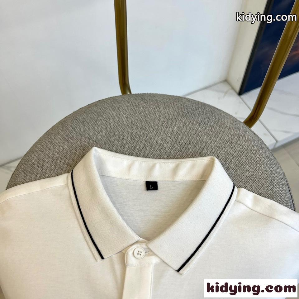 洗練された コットンピケポロシャツ アルマーニ 半袖Tシャツ コピー ホワイト-1