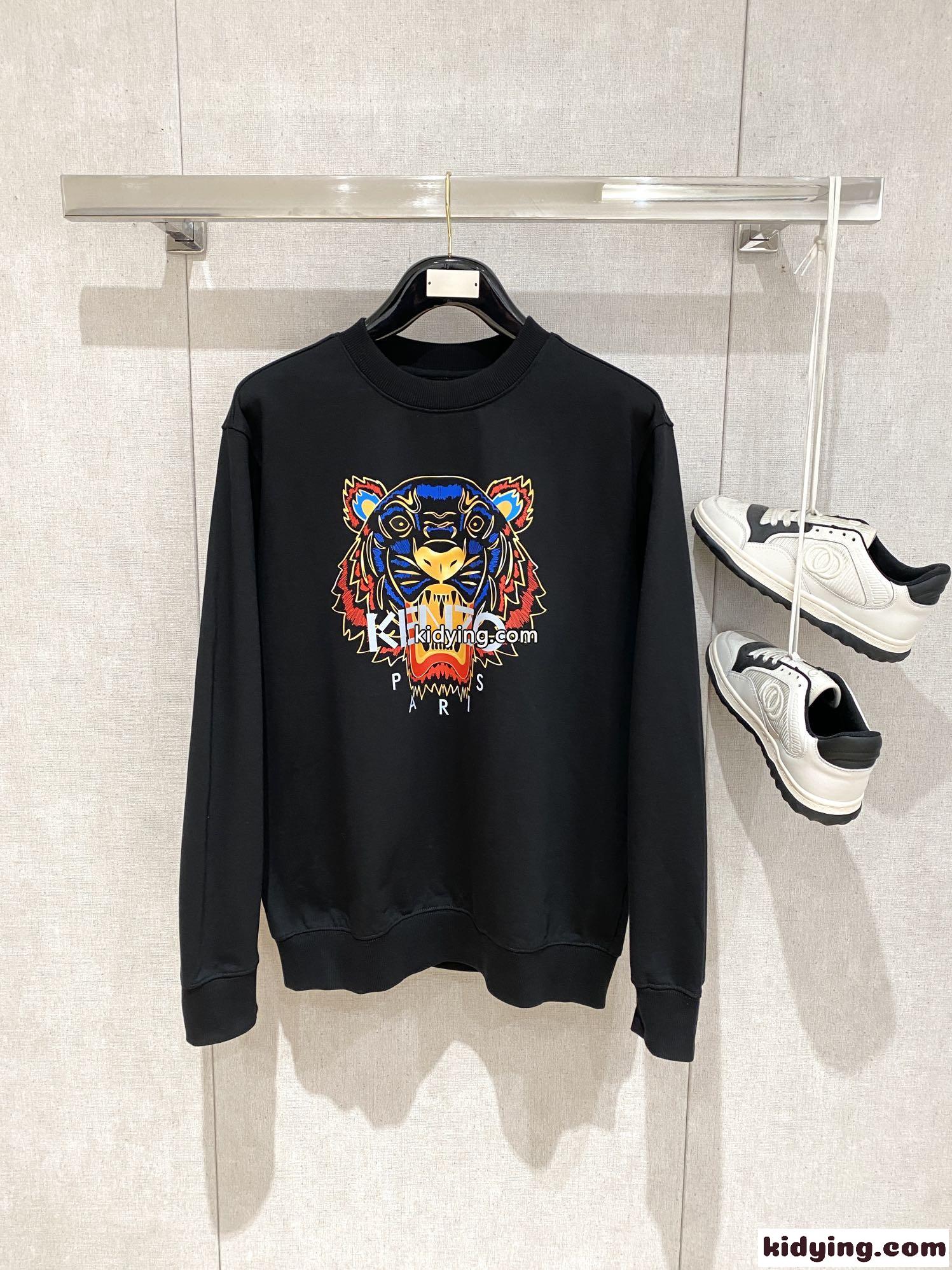 定番 タイガー コットン スウェットシャツ ケンゾー Tシャツ コピー ブラック-2