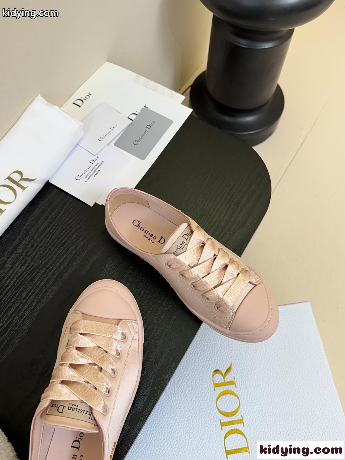Dioriviera Dior Lucky スニーカー ディオール スーパーコピー サテン ピンク-3