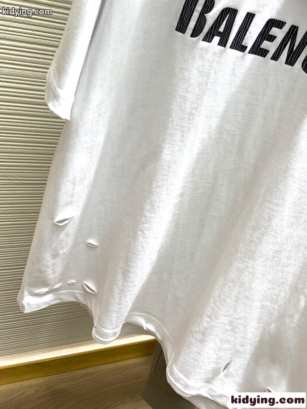 人気 おしゃれ カジュアル ロゴ バレンシアガ Tシャツ コピー クルーネック 半袖 トップス ホワイト-4