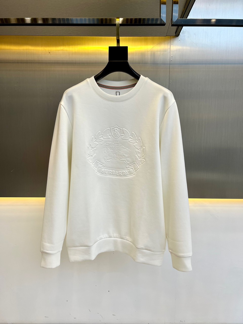 カジュアル シンプル エンボスロゴ バーバリー Tシャツ コピー ホワイト-0