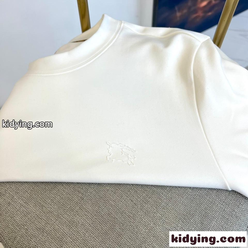 エルボーパッチ付き クルーネック長袖Tシャツ バーバリー Tシャツ 偽物 ホワイト-2