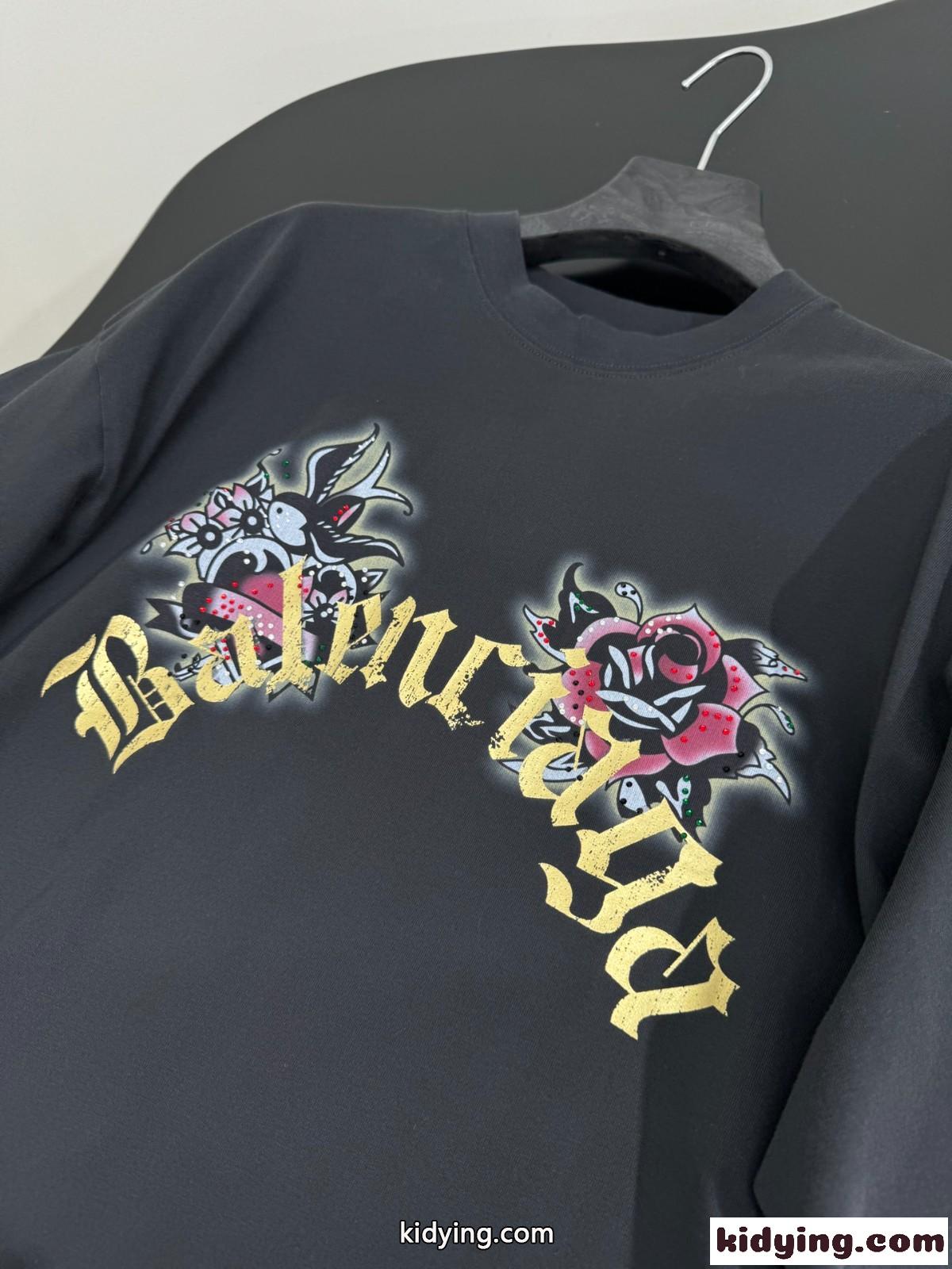 オーバーサイズ バレンシアガ TACKY TATTOO Tシャツ コピー ブラック-2