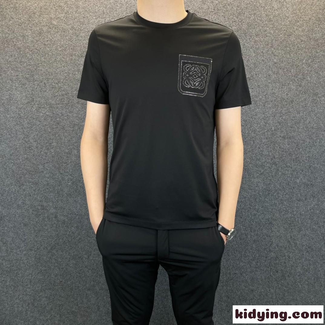 選べる5色 人気 合わせやすい ラウンドネック ロエベ tシャツ コピー メンズ 半袖 春夏 新作 カジュアル おしゃれ-1