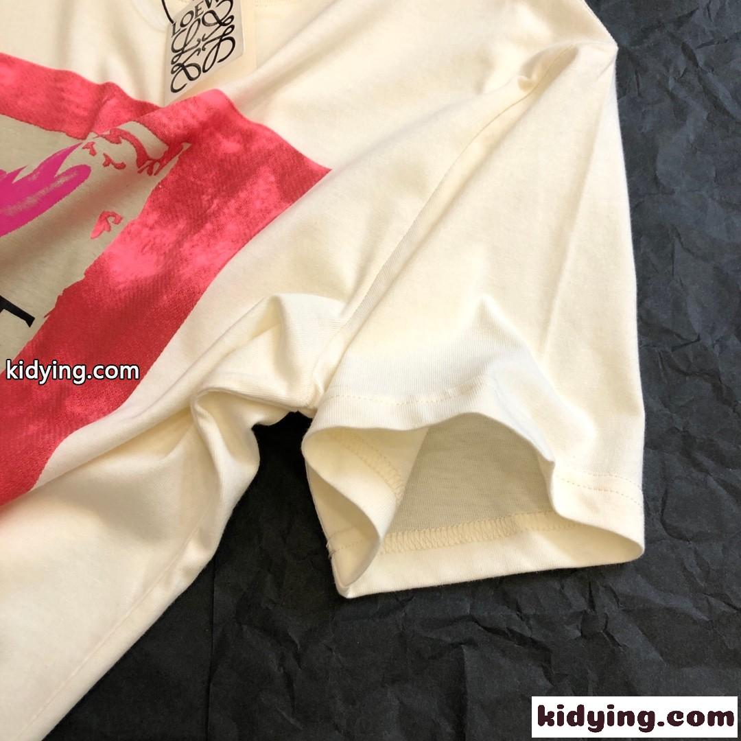 春夏 人気 プリント クルーネック ロエベ tシャツ コピー 着痩せ 合わせやすい 半袖 トップス カジュアル-1