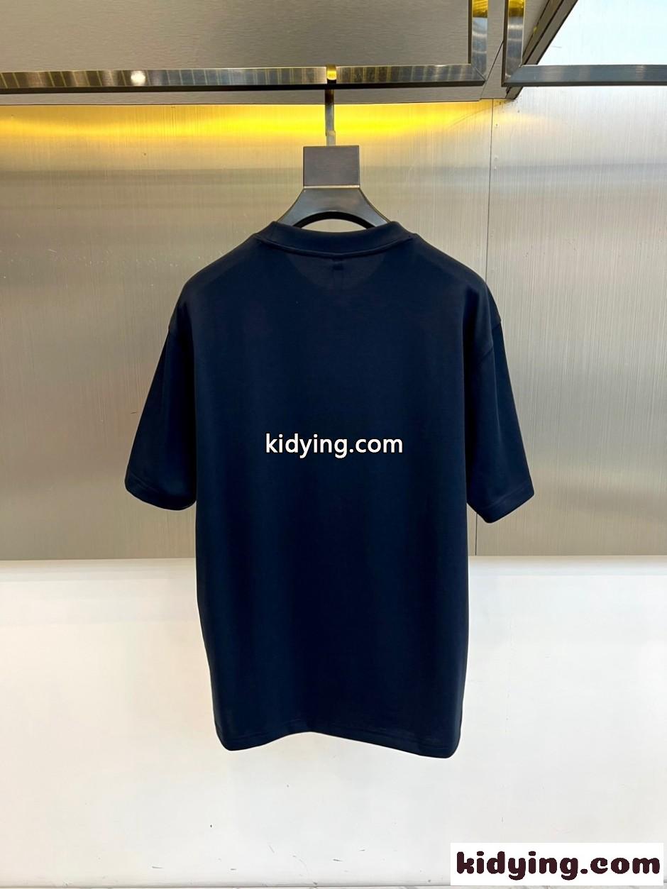 定番 カジュアル ロゴ クルーネック 半袖Tシャツ モンクレール Tシャツ 偽物 ネイビー-3
