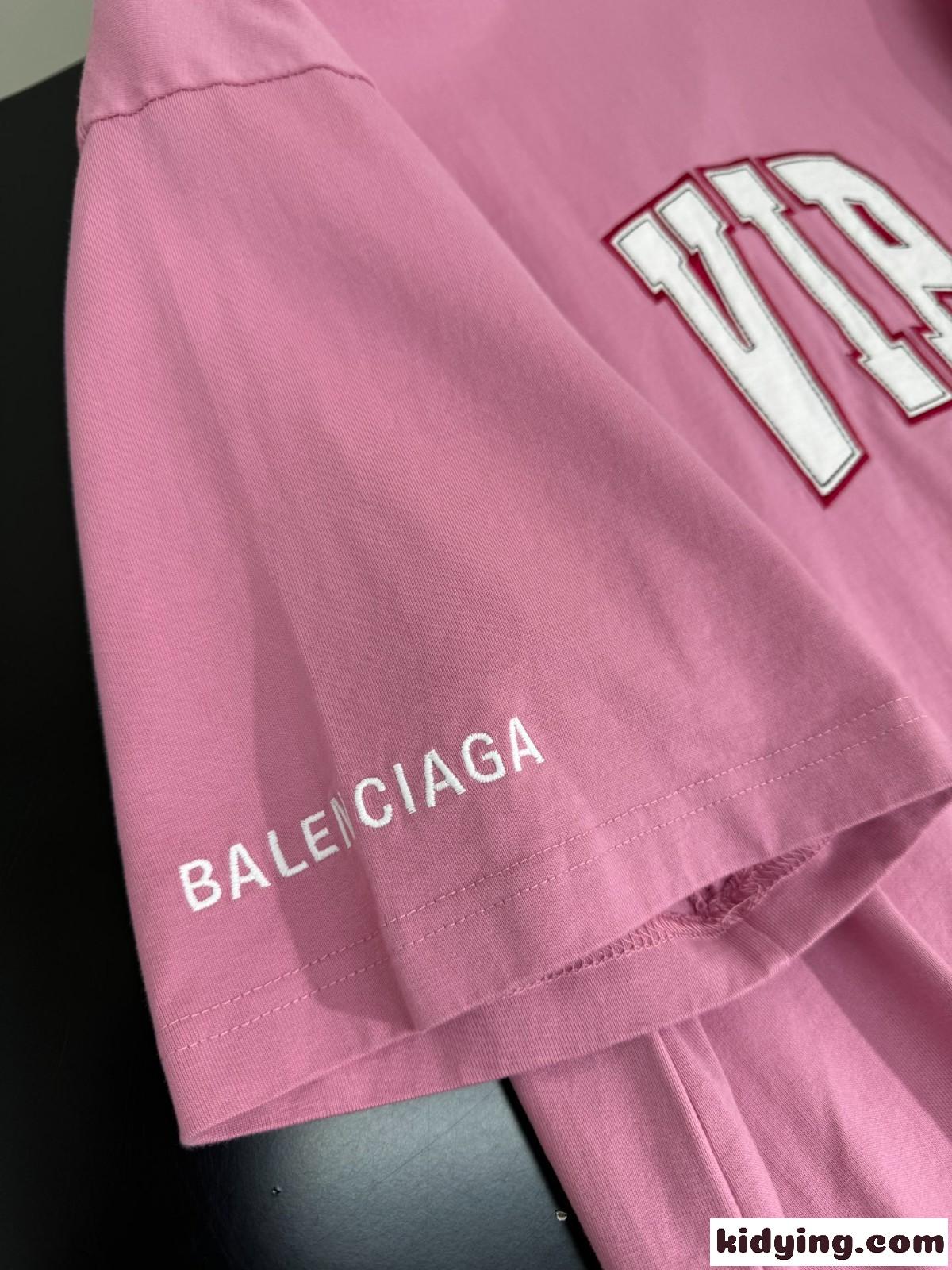 ユニセックス バレンシアガ Tシャツ コピー オーバーサイズ 半袖Tシャツ ピンク-3